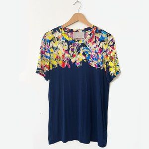 JASON WU Floral Print Stretch Jersey Top SIZE S